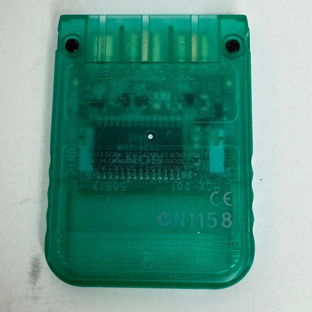 Sony PlayStation PS1 Memory Card Emerald Green Translucent SCPH-1020 OEM 1MB